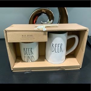 RAE DUNN 2 PC BEER STEIN SET